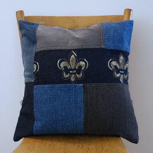 Denim Pillow Cover Bleu Cushion Cover Denim pillow covers made with upcycled