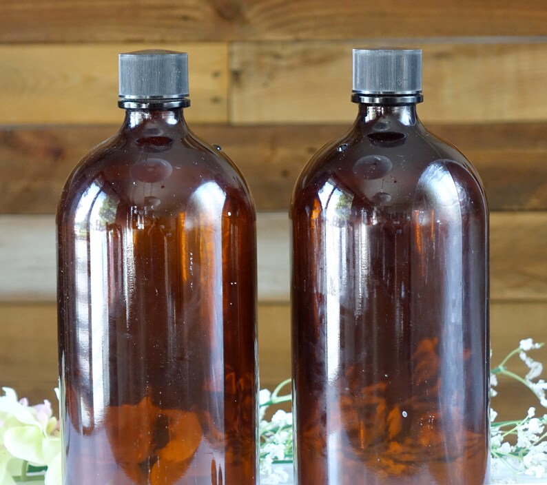 Vintage darkroom chemical bottles Brown glass bottles Set of 2 Etsy