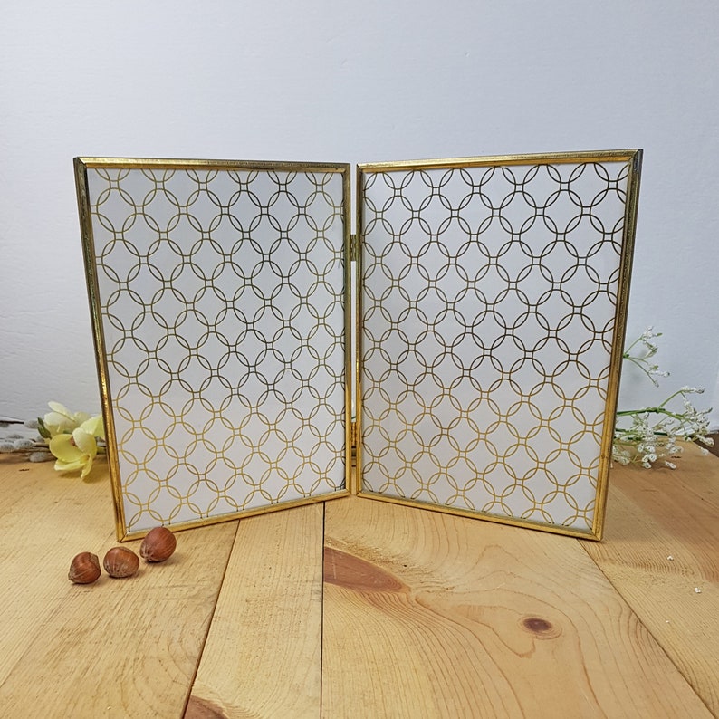 Vintage Double Table Frames 8x10 Picture Frame Golden Metal Frames ...