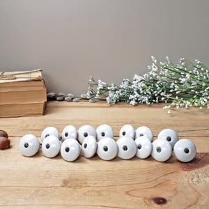 Set of 16 draw handles Porcelain handles Cabinet hardware handles Cupboard handles