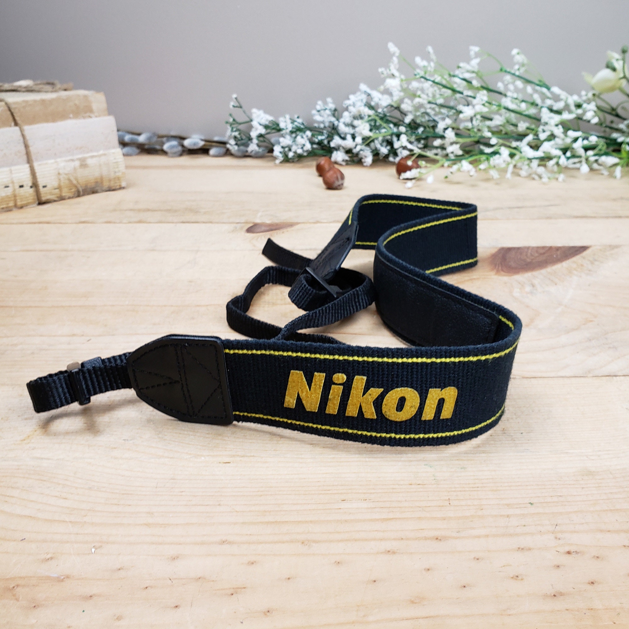 Nikon Camera Strap Vintage Black and Yellow Camera Strap Etsy