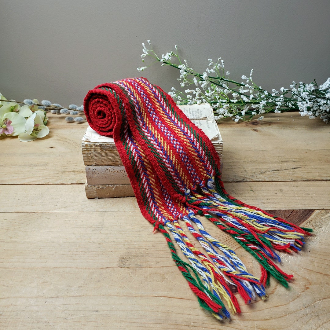 Red Metis Sash for Kids 2x60 Vintage Arrow Sash Canadian Metis Arrowed