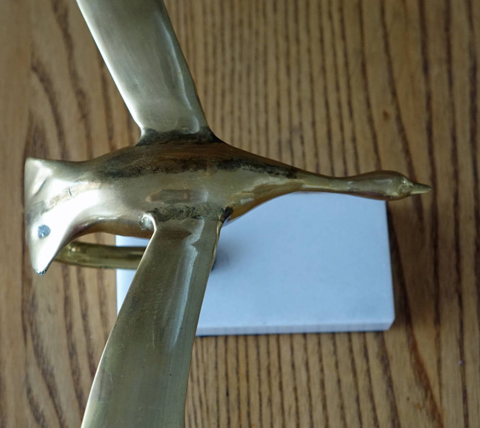 WESSEL POLISHED AGATE&BRASS BIRD SCULPTURE SHORT main image 0