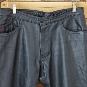 Vintage Men's Leather Pants Black Biker Pants Motorcycle - Etsy