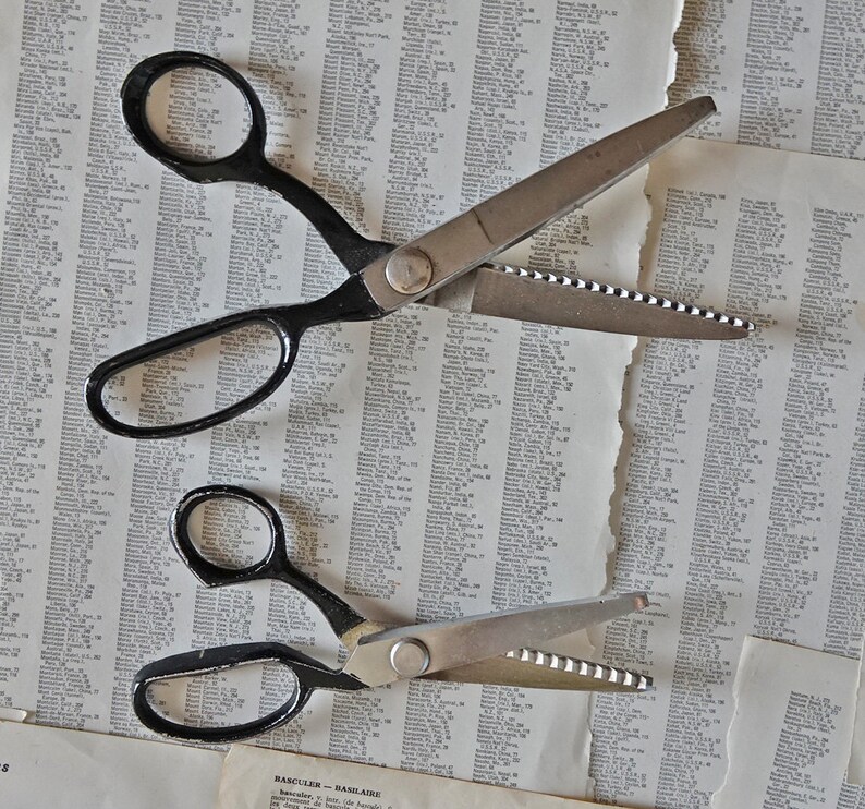 Vintage Wiss Scissors Pinking Shears Fabric Scissors Set of 2 Etsy