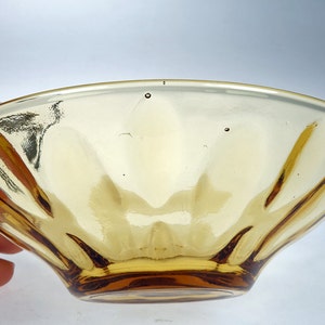 Vintage chip and dip glass bowl Golden yellow snack set image 6