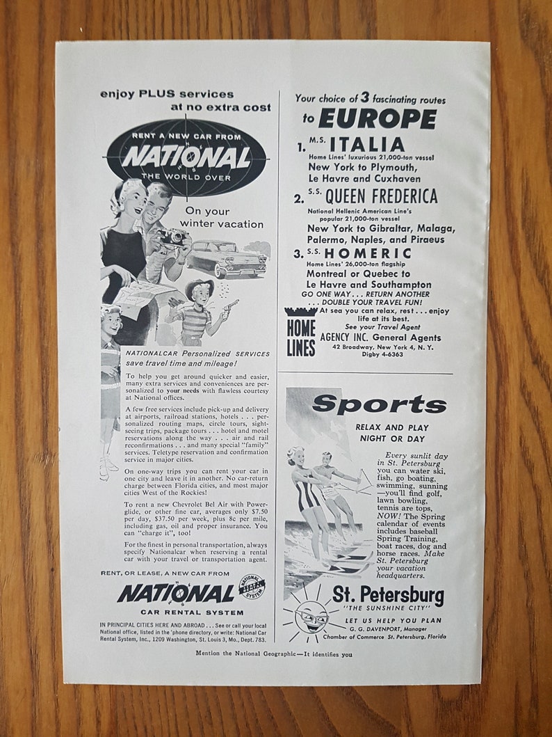 Vintage Black and White CANADA Advertisement 1958 Retro poster Canada.. yours to explore this summer.../'/'