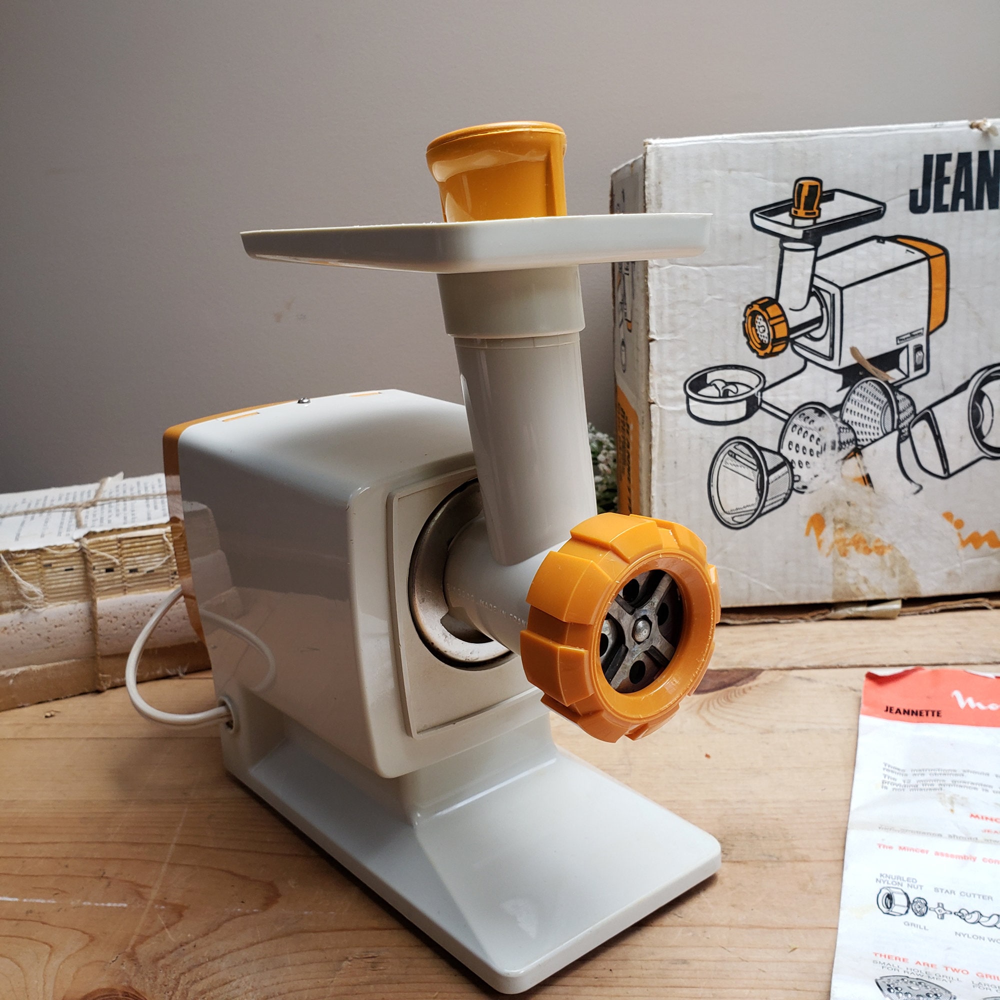 Vintage Moulinex Jeannette 244 Maquina de ensalada de picadora de carne electrica Etsy Espana