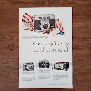 1961 KODAK CAMERA Print Ad Photography Advertisement Original Magazine Ad Wall Art Home Decor Gift for photographer