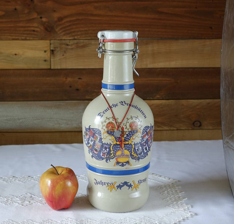 Vintage German Stoneware Bottle Large Bottle Etsy