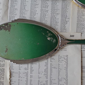 Vintage Green Vanity Set Brush and Mirror Evans Case Company Antique ...