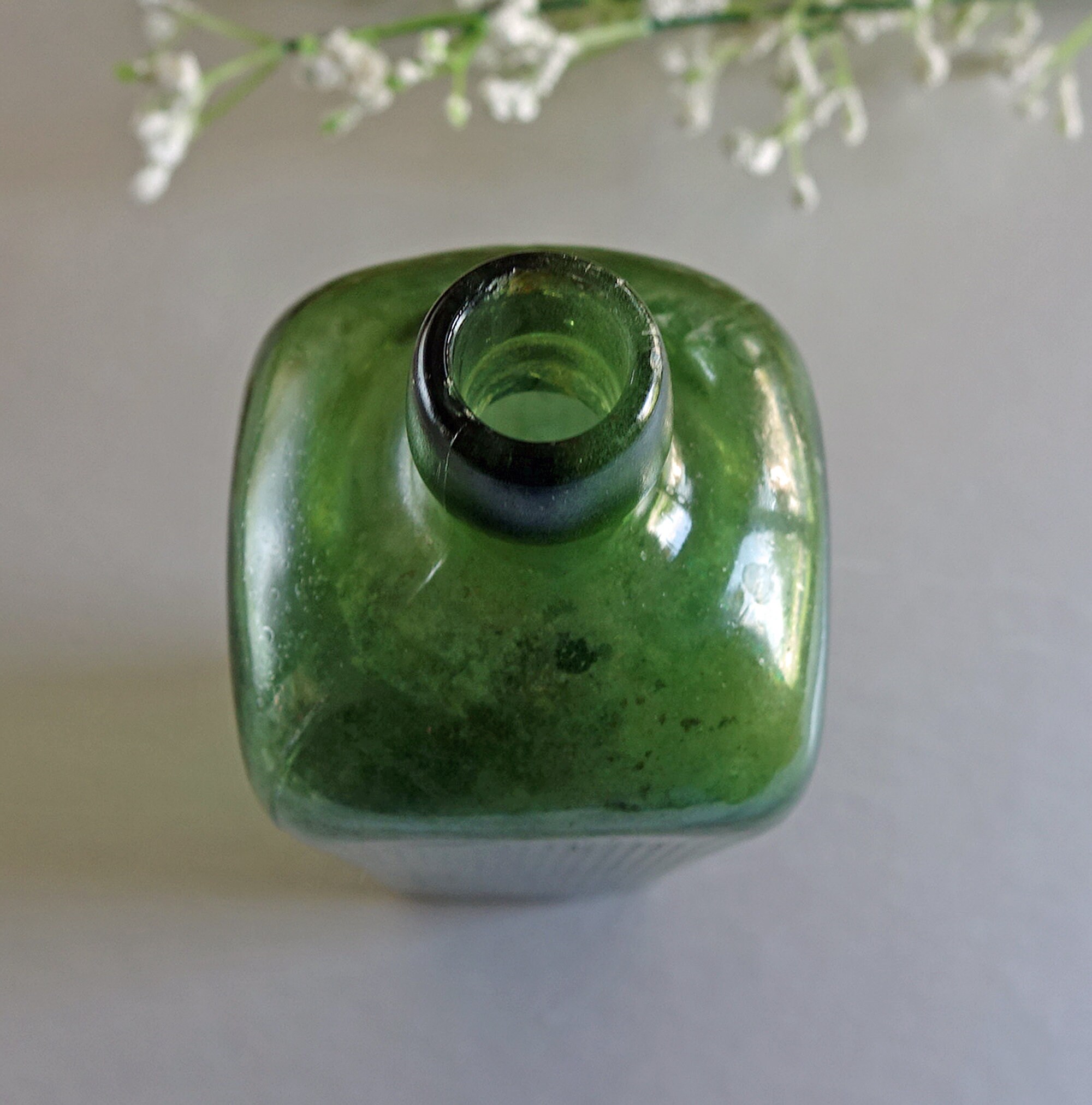 Antique green glass bottle | Etsy