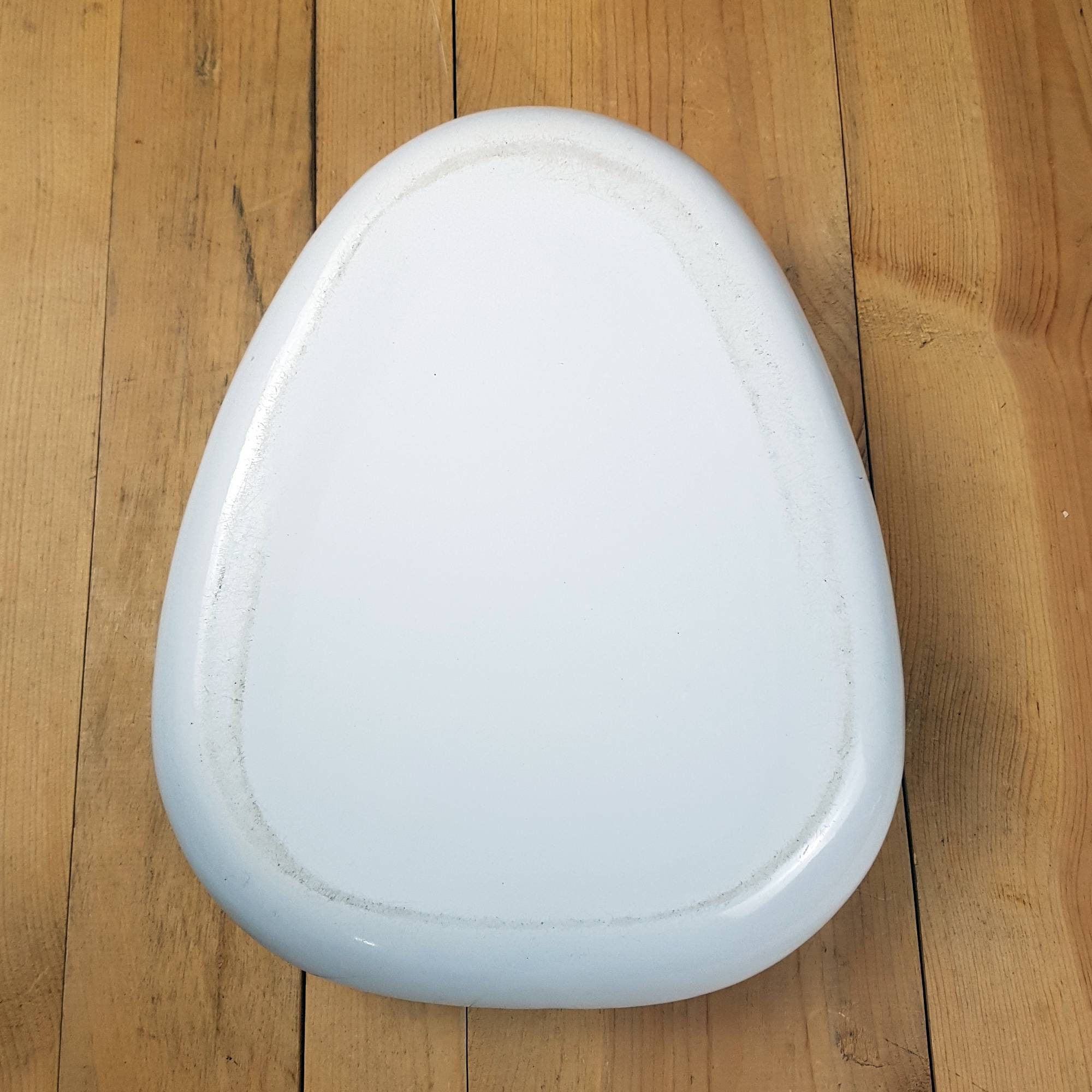 Vintage White Enamelware Bowl Bedpan Rustic Bed Pan Potty Etsy