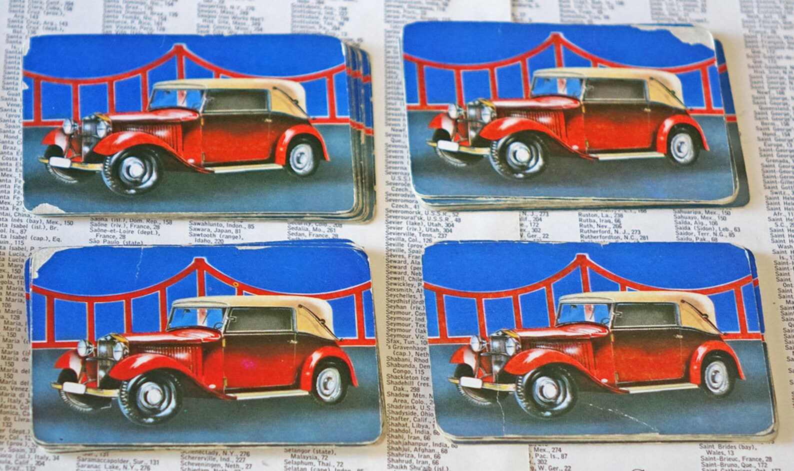 Vintage Wood Card Box with 2 Decks Playing Cards Keeper for | Etsy