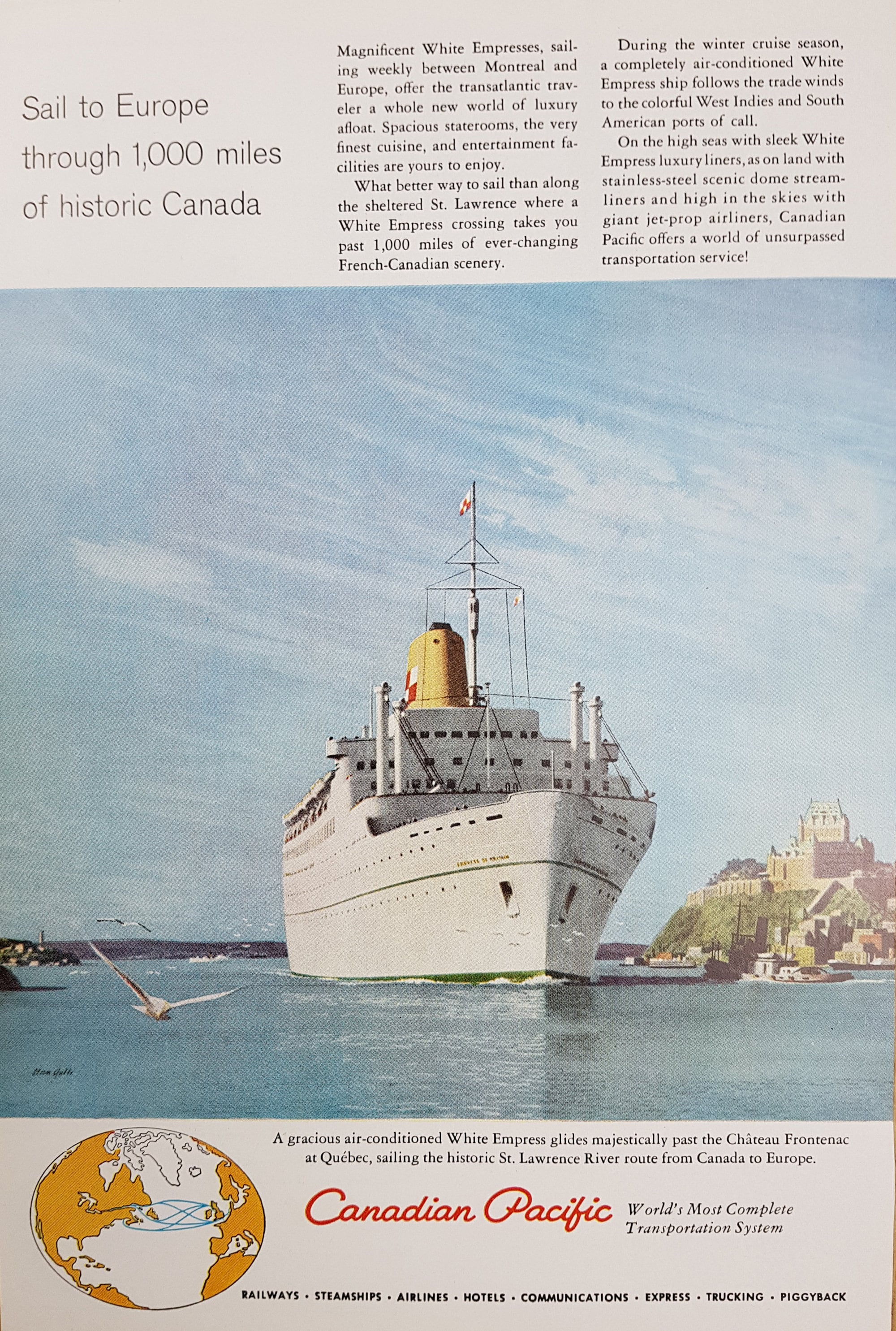 1959 Canadian Pacific Advertisement Original Magazine Ad Retro