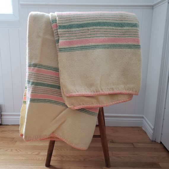 Canadian striped wool blanket outlet