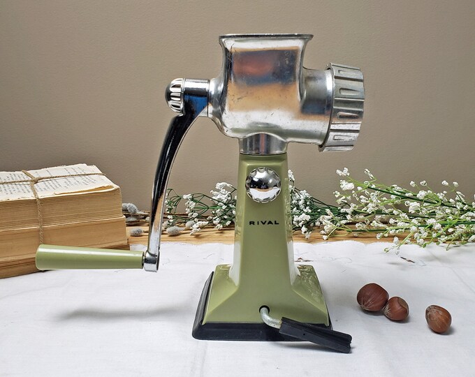 Vintage RIVAL Meat Grinder Table Grinder Manual Retro Kitchen Decor Etsy
