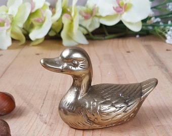 Duck Brass Figurine Vintage Decor Gift Idea