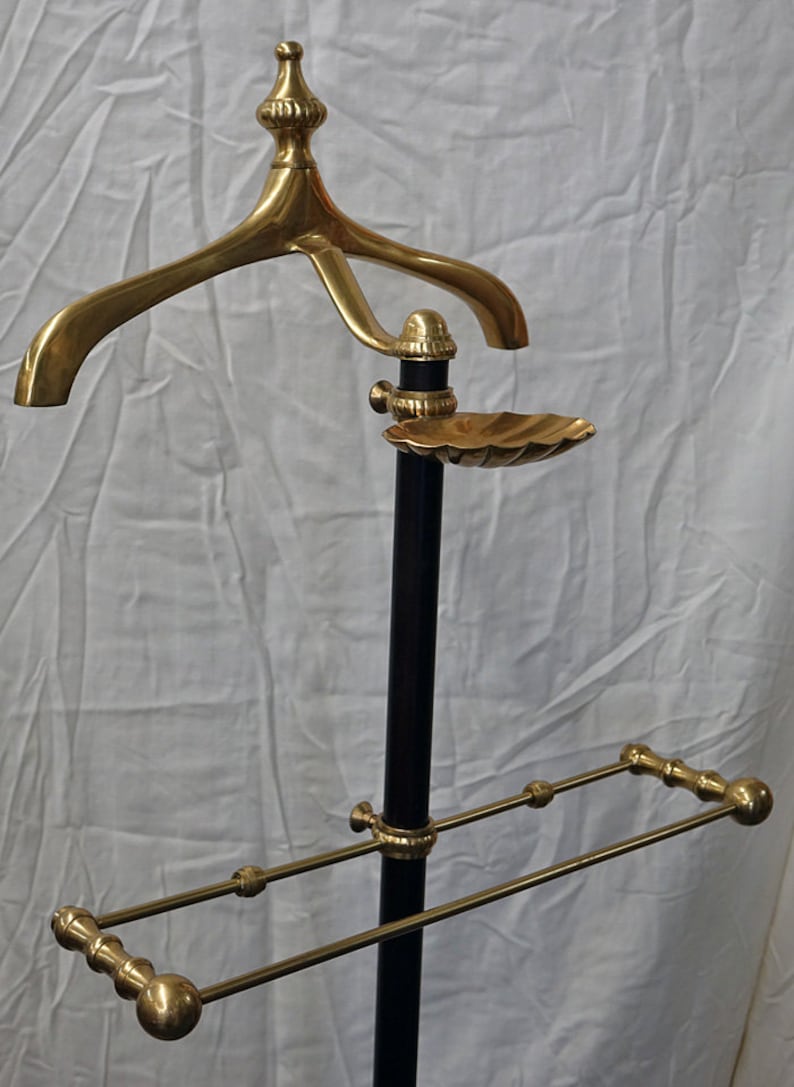 Vintage Brass Valet Stand Brass and Iron Valet Butler Stand Etsy