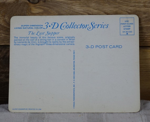 vintage 3d post card three dimensions postcard jesus card the last supper visual panographics post card dimensions