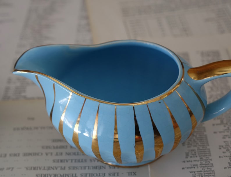 Sadler teapot set blue and gold England Vintage Tea pot Etsy