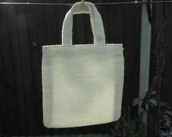 Tiny Gift Bags, ideal to decorate, 12cm by 13cm. Plain Calico Cotton