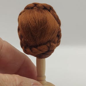 1/12 scale wig, brown, dollhouse miniatures.