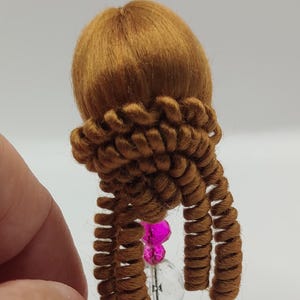 1/12 scale wig, brown, dollhouse miniatures.
