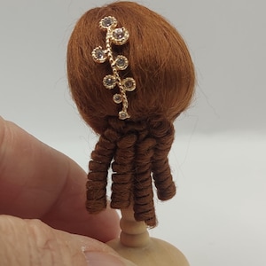 1/12 scale wig, brown, dollhouse miniatures.