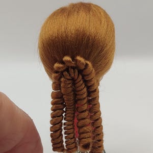 1/12 scale wig, brown, dollhouse miniatures.