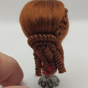 1/12 scale wig, brown, dollhouse miniatures.