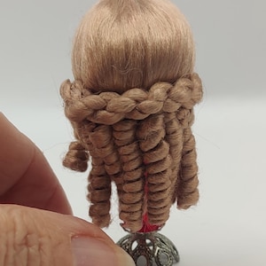 1/12 scale blonde wig for dollhouse miniatures.