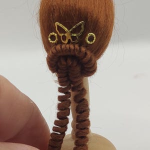 1/12 scale brown wig, miniature for dollhouse.