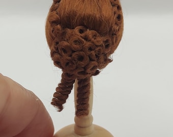 1/12 scale wig, brown, miniatures for dollhouse.