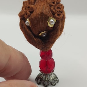 1/12 scale wig, brown, dollhouse miniatures.