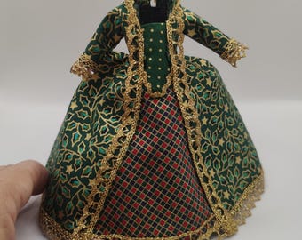 Removable dress,  in blue wild silk, scale 1:12. Dollhouse miniature.