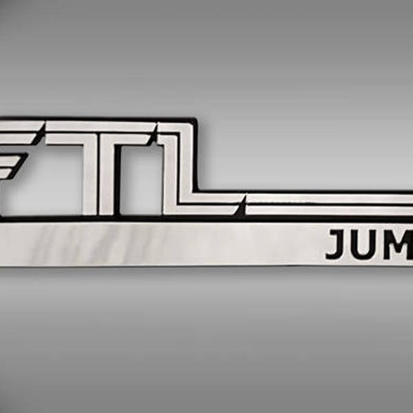 FTL Faster Than Light Jump Drive - Battlestar Galactica Car Emblem - Chrome Plastic Not a Decal / Sticker