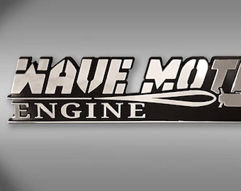 Emblema per auto Yamato Star Blazers con motore Wave Motion - Plastica cromata, non decalcomania/adesivo