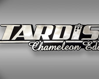 TARDIS Chameleon Edition Dr Who Car Emblem - Chrome Plastic Not a Decal / Sticker