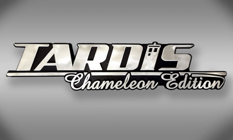 TARDIS Chameleon Edition Dr Who Car Emblem Chrome Plastic Not a Decal / Sticker image 1