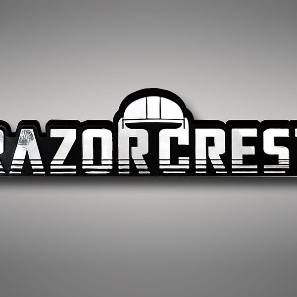 Razor Crest Car Emblem - Chrome Plastic Not a Decal / Sticker