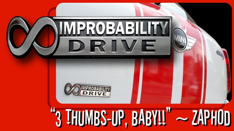 The Hitchhiker's Guide to the Galaxy Infinite Improbability Drive Car Emblem image 2