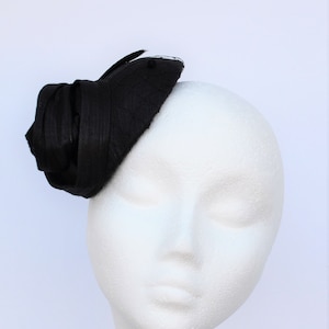 Black Sinamay Percher Hat: Formal Occasion Fascinator