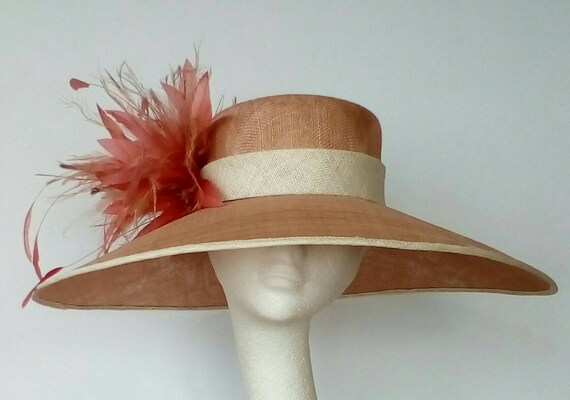 brown occasion hat