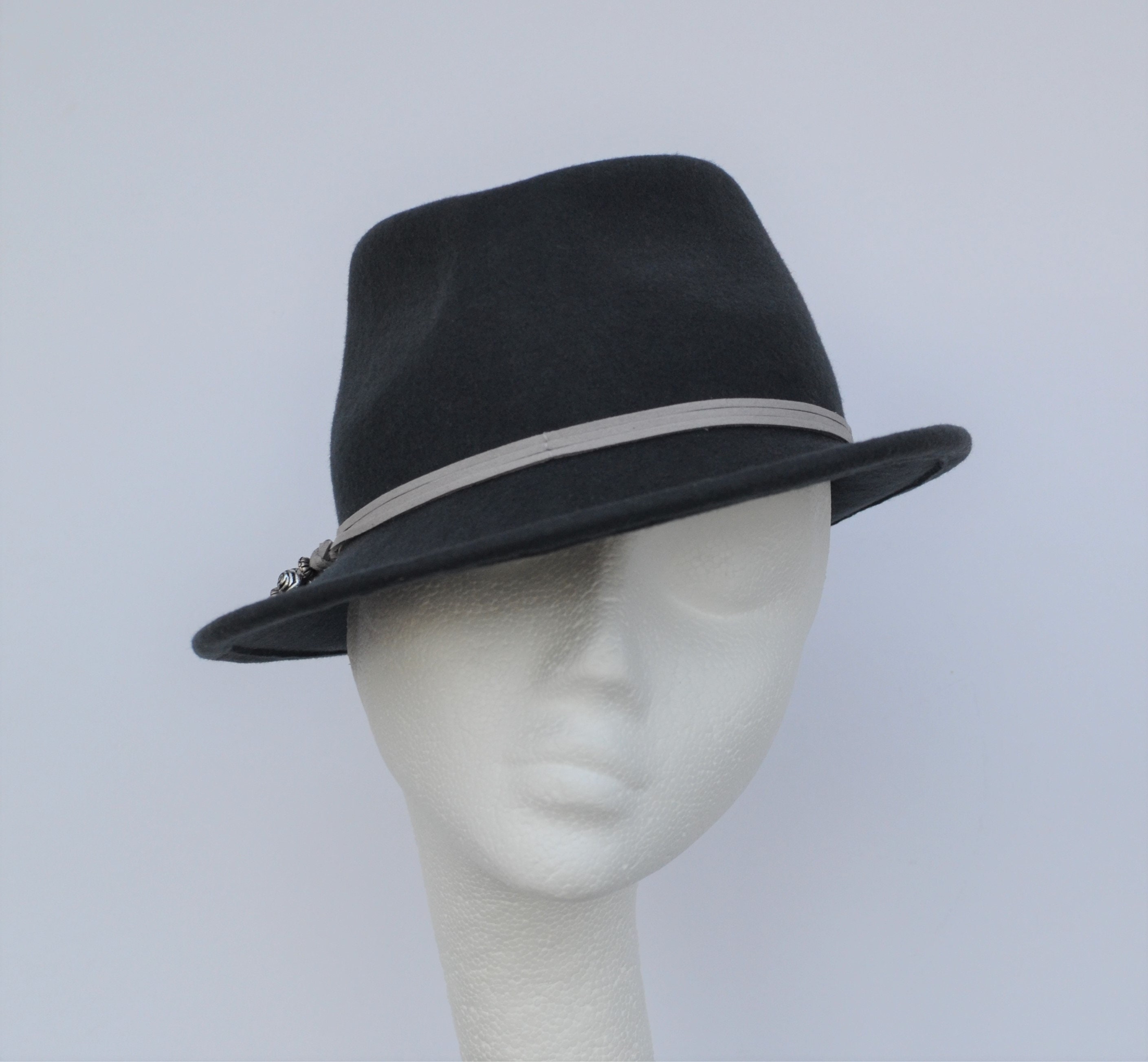 womens grey trilby hat
