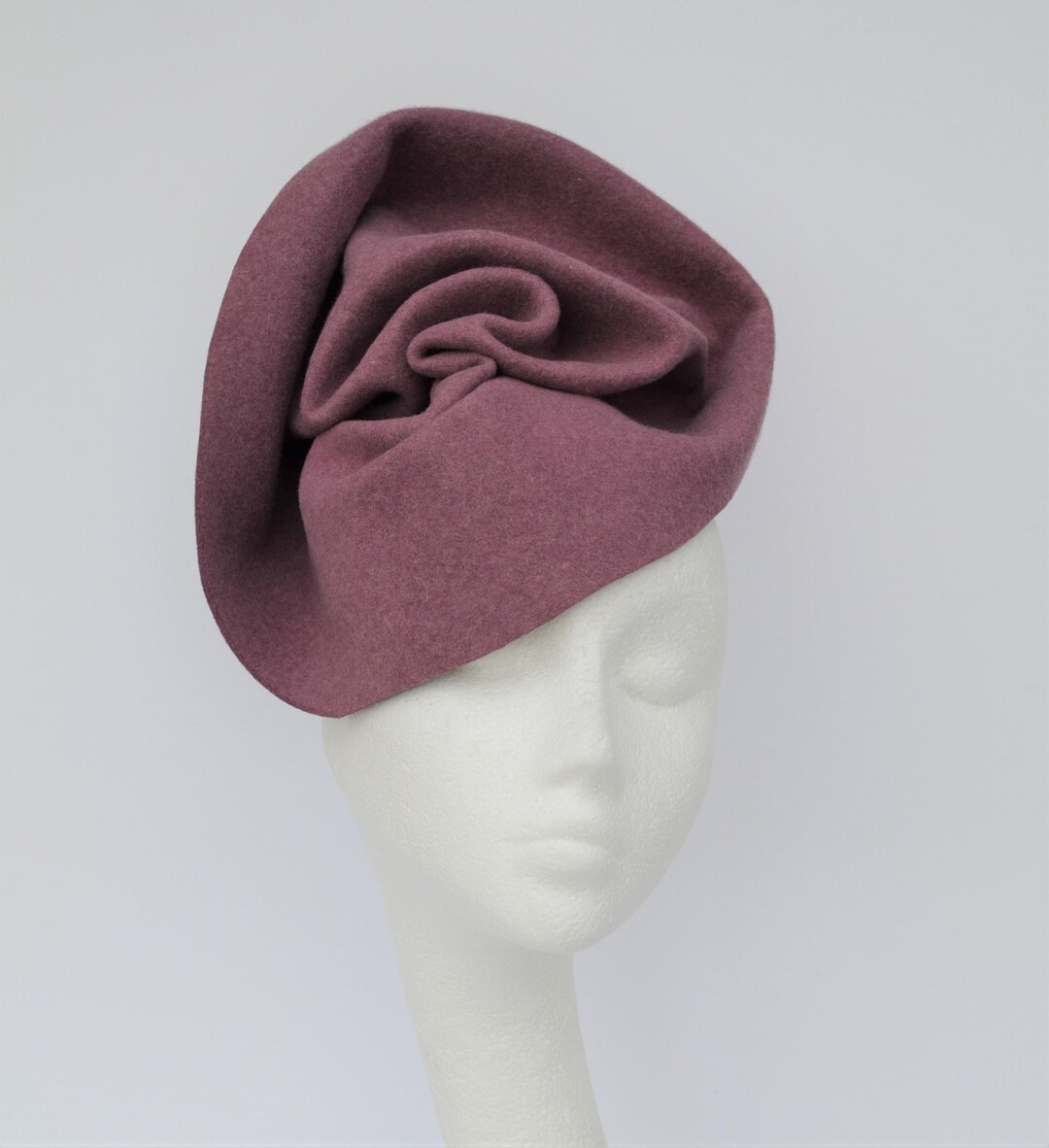 Dusky Pink Wool Felt Hat. Winter Wedding Hat. Spring Races - Etsy