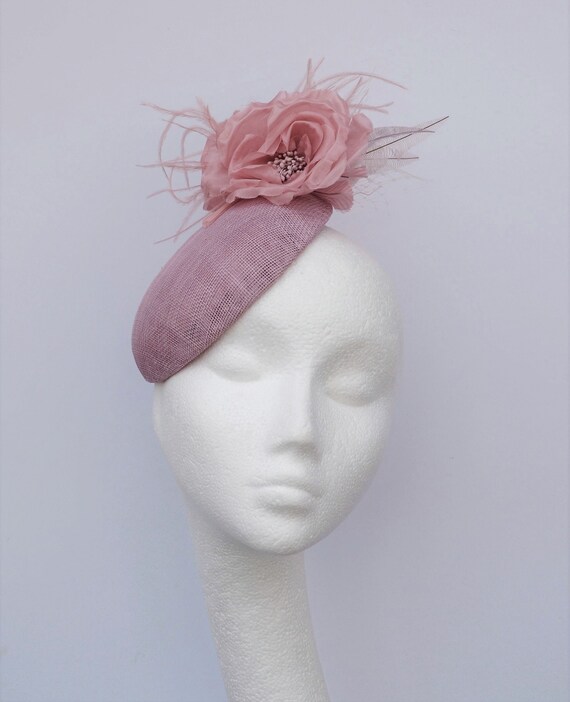dusky pink hats for weddings