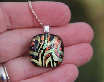 dichroic star pendant Dichroic glass pendant fused glass dichroic necklace fused glass pendant yellow gold dichroic star dichroic