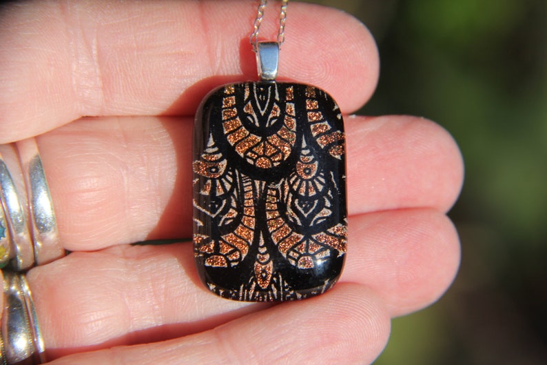 dichroic glass necklace fish scale dichroic, fused glass Orange dichroic glass pendant dichroic necklace fish fused glass pendant