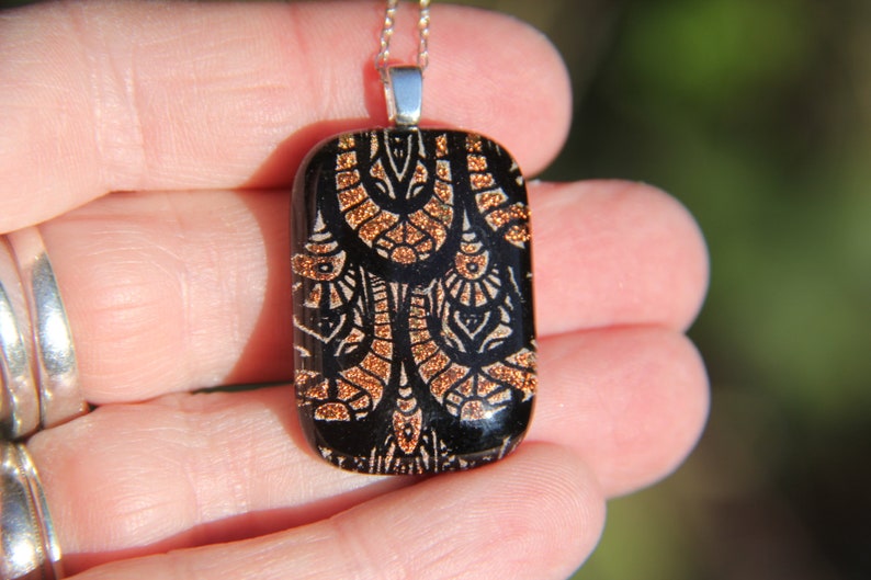 dichroic glass necklace fish scale dichroic, fused glass Orange dichroic glass pendant dichroic necklace fish fused glass pendant